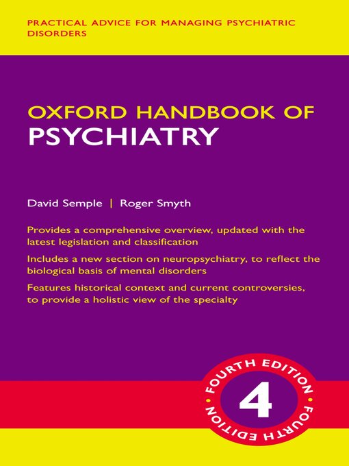 Title details for Oxford Handbook of Psychiatry by David Semple - Available